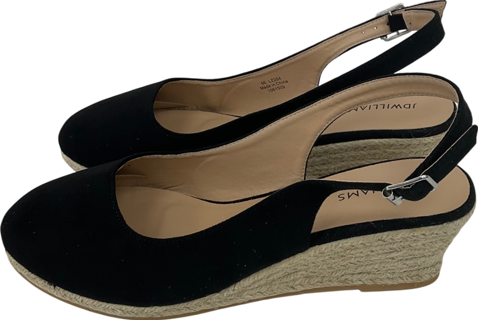 JD Williams Black Slingback Espadrilles UK 9.5 EU 43.5 👞