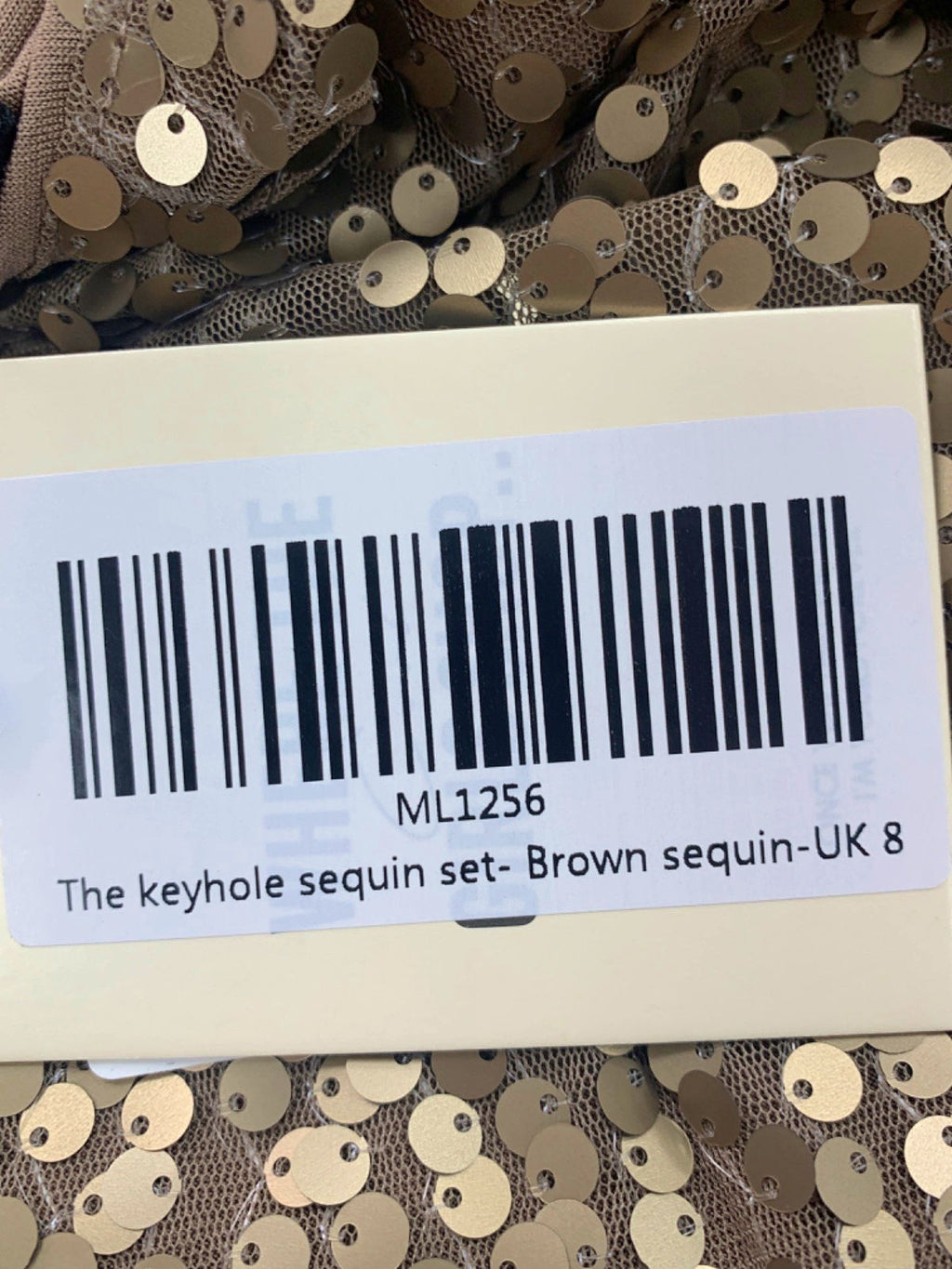 Mars The Label Brown Keyhole Sequin Set Skirt UK 8