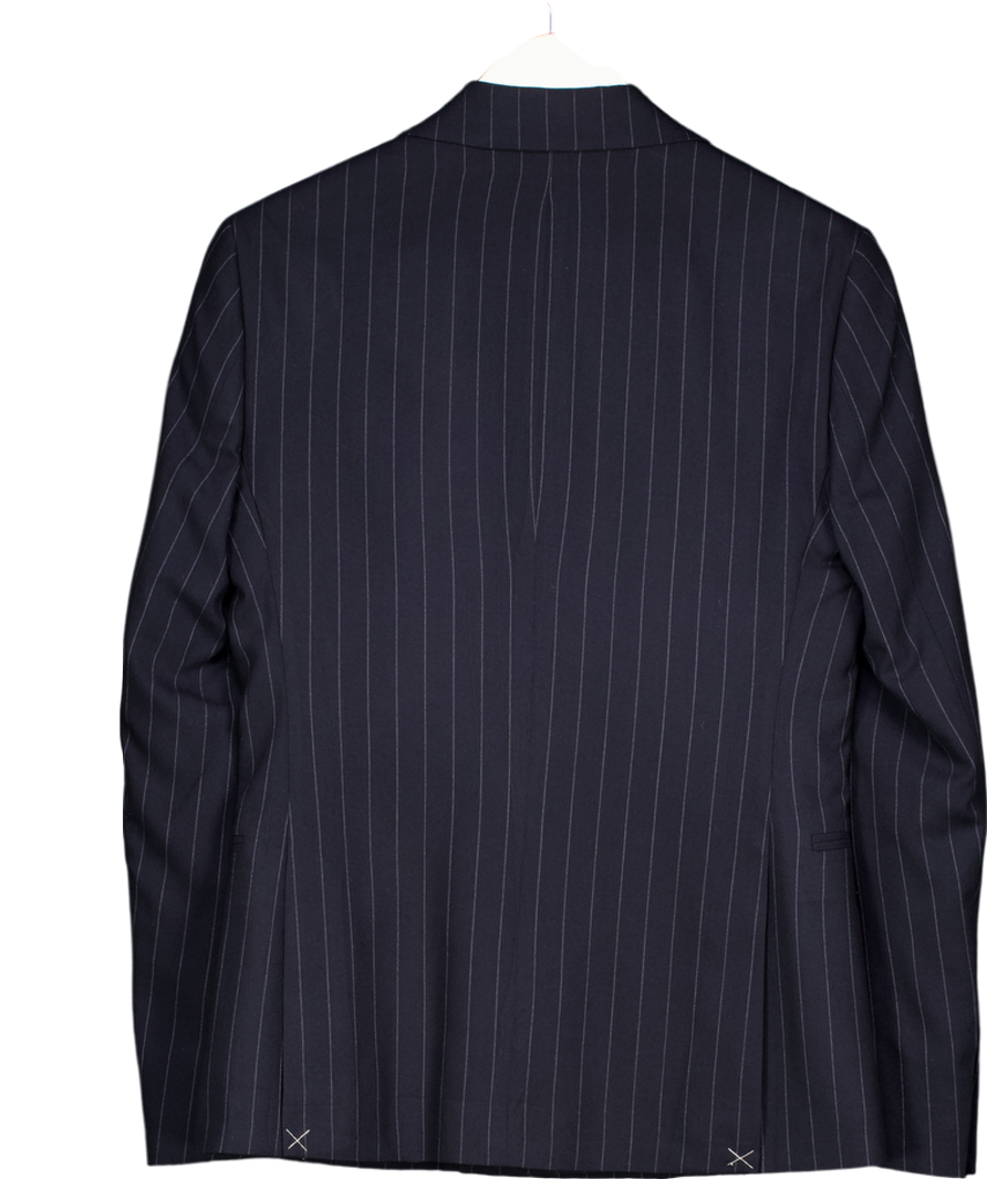 Moss Blue Slim Fit Navy Stripe Suit UK 36" CHEST