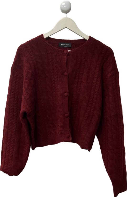 White Fox Red Betting On You Knit Cardigan Wine UK L/XL