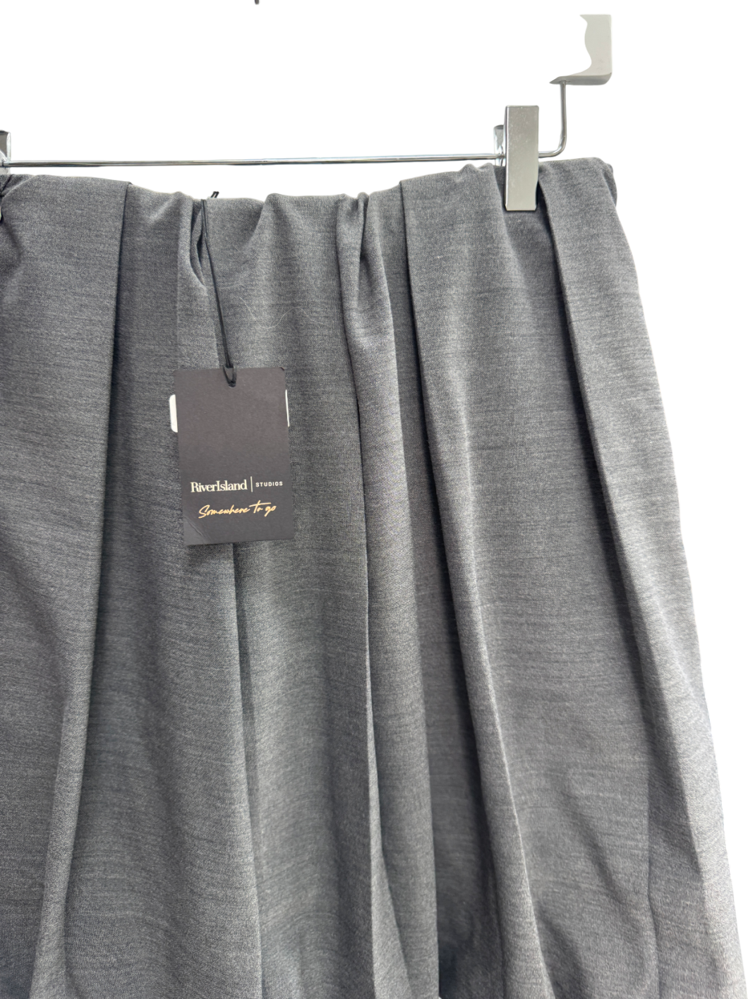 River Island Grey Puffball Mini Skirt UK 10