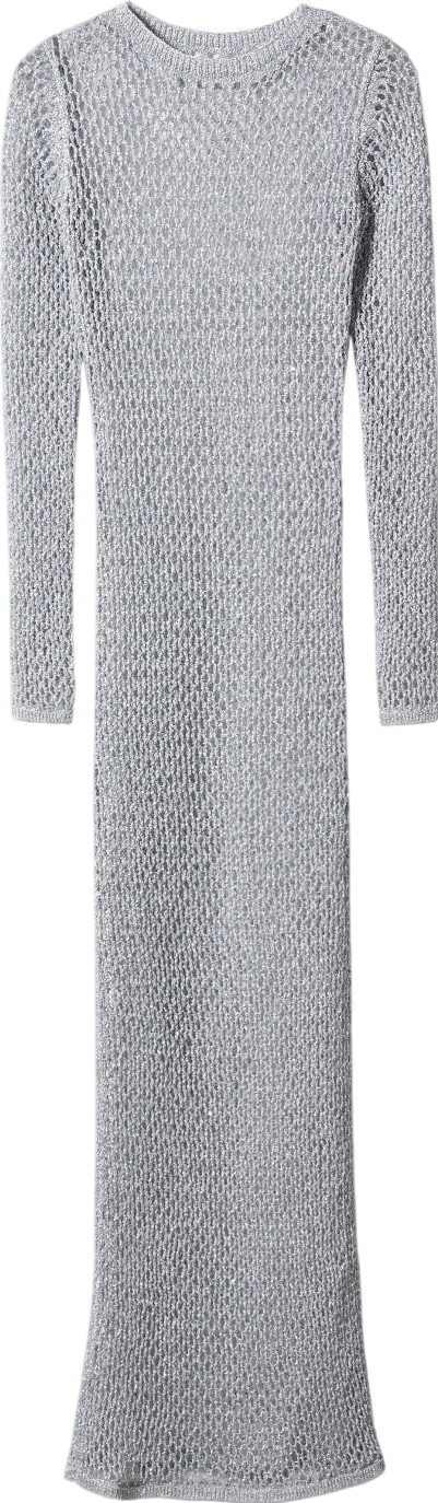 MANGO Metallic Mesh Dress UK M
