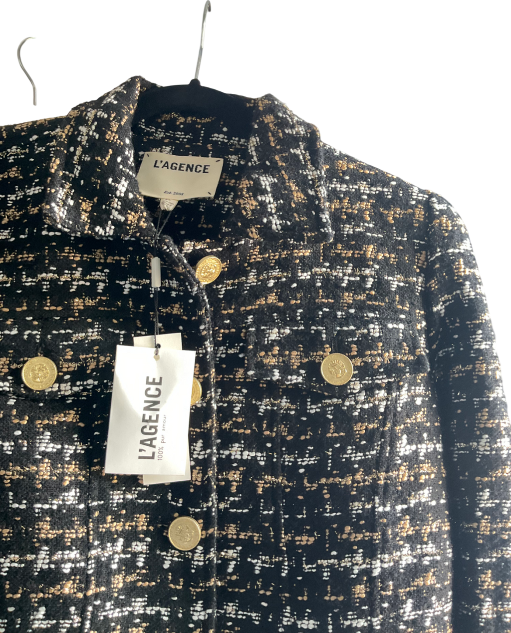 L'agence Black 2-pieceTweed Angelia Blazer And Trouser Set UK S