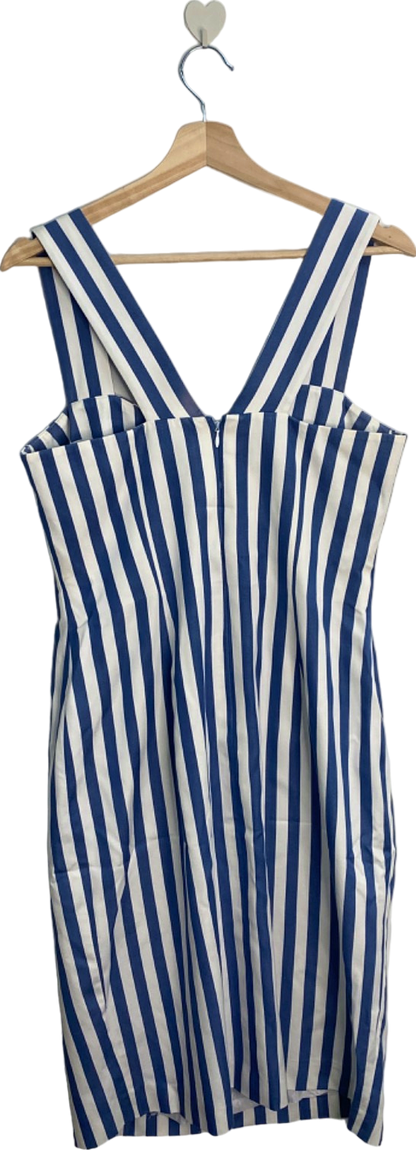KL by Karl Lagerfeld Blue White Striped Dress UK 16