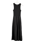 ME + EM Black Ultimate Vest Midi Dress Cotton Rib Stretch Jersey UK 6