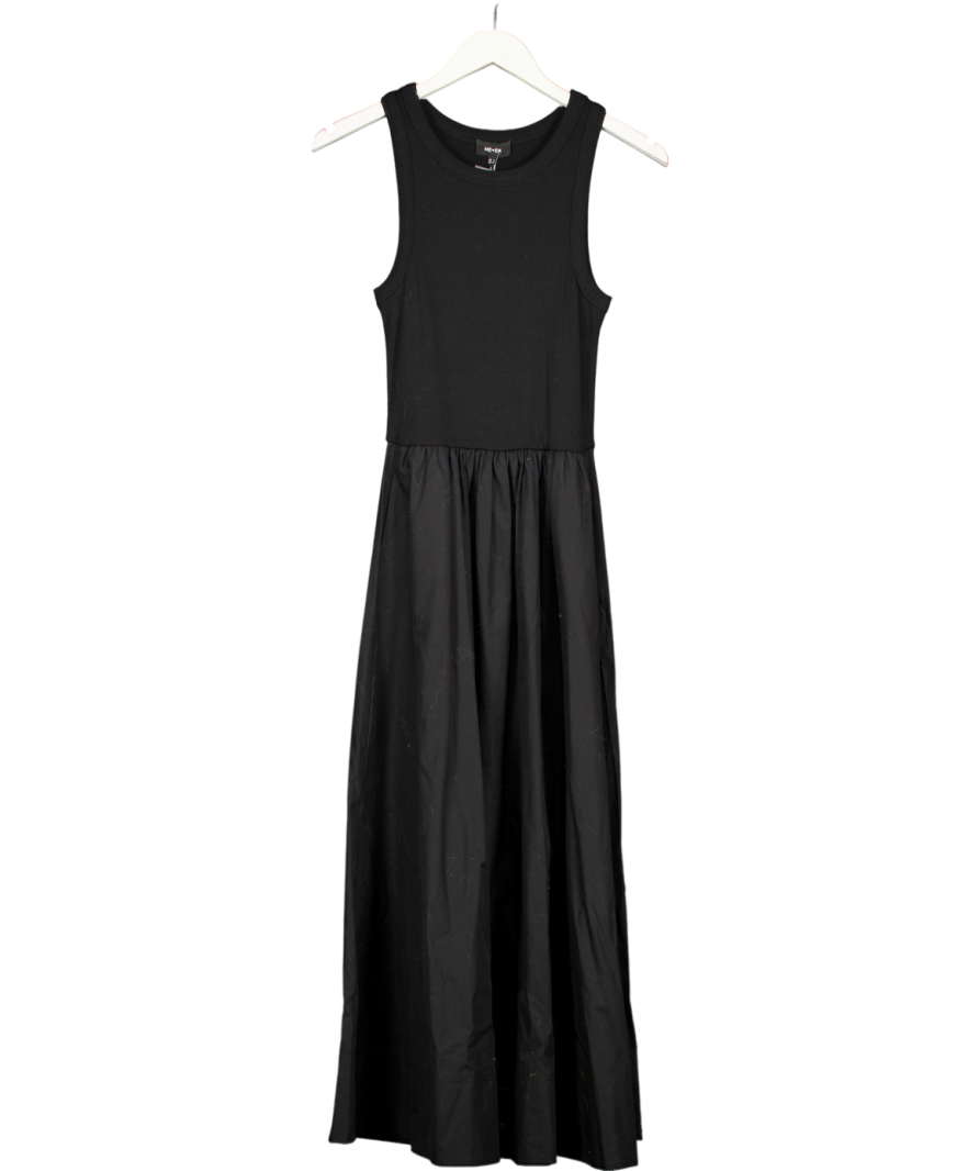 ME + EM Black Ultimate Vest Midi Dress Cotton Rib Stretch Jersey UK 6