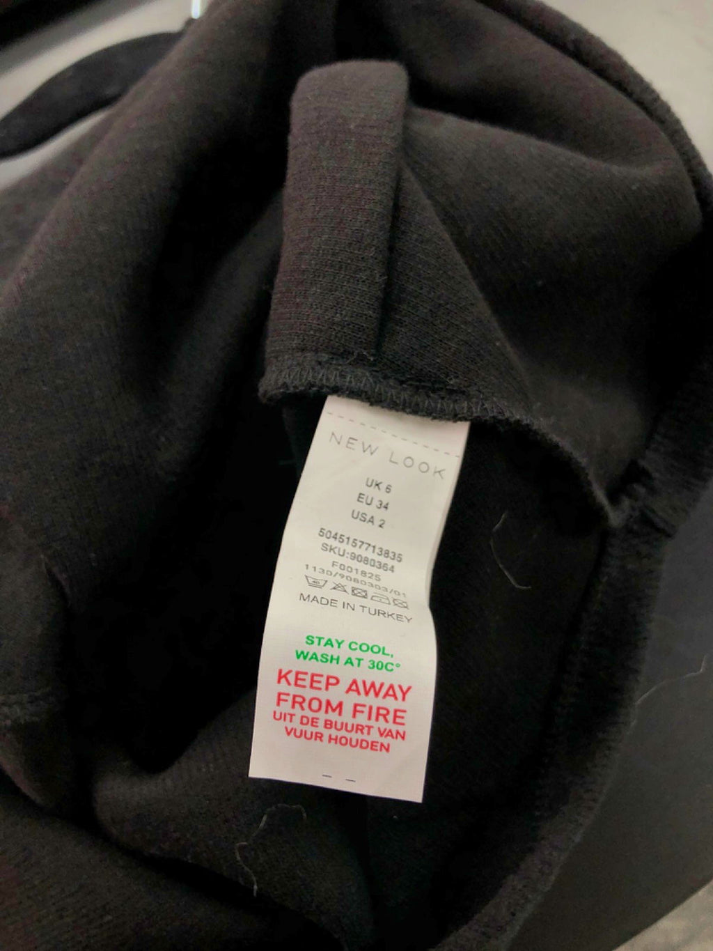 New Look Black Asymmetric Tube Top UK 6