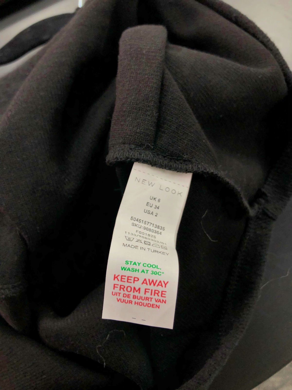 New Look Black Asymmetric Tube Top UK 6