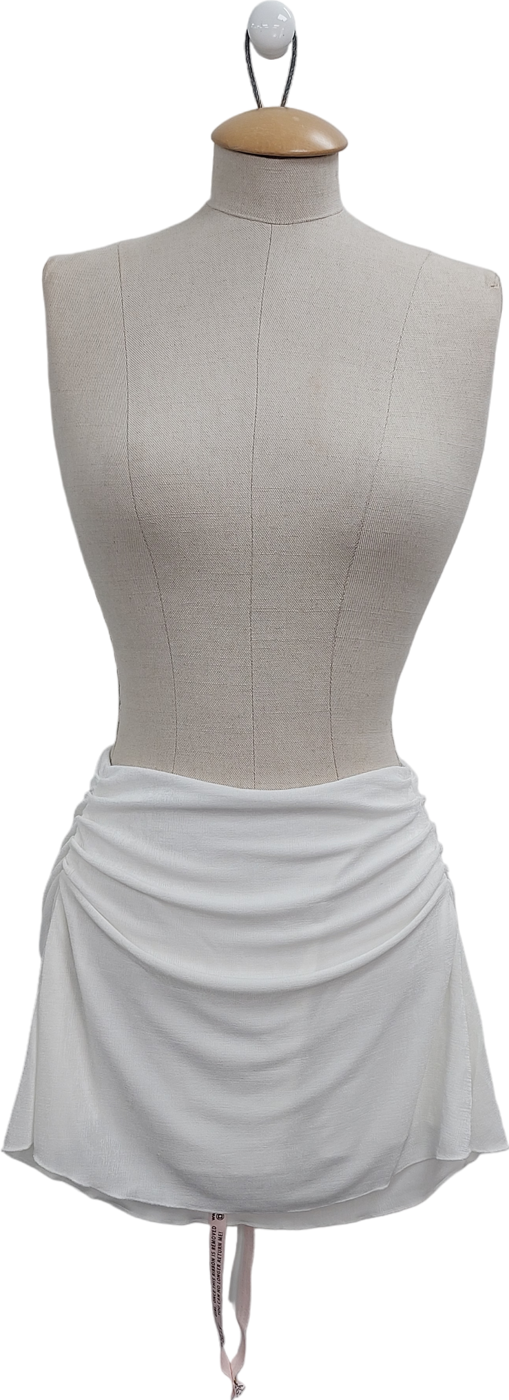 Oh Polly White Ruched Side Mini Skirt UK S