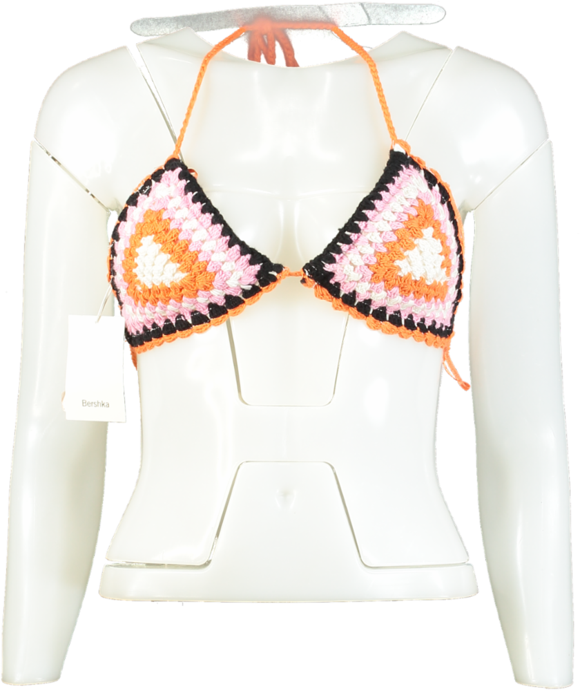 Bershka Multicolour Crochet Bikini Top UK M