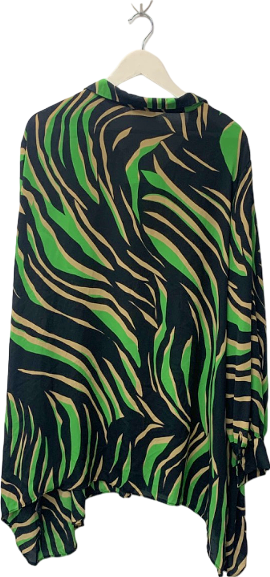 Live Unlimited Green Zebra Print Blouse UK 26