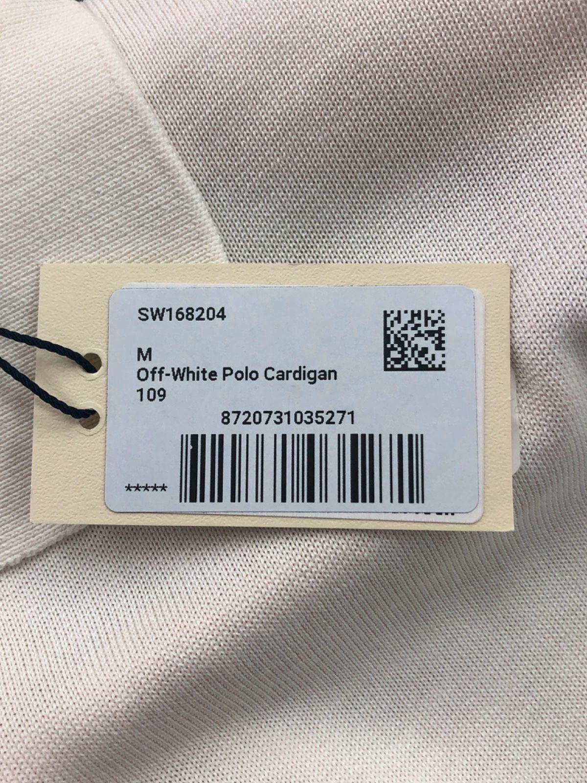 SUITSUPPLY Off-White Californian Cotton & Mulberry Silk Polo Cardigan UK M