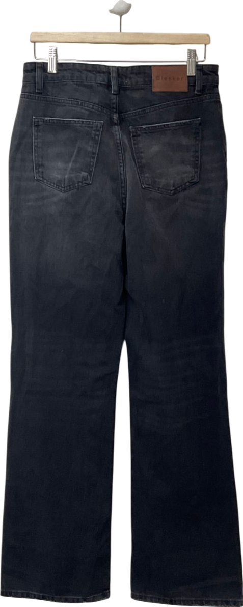 hiccup Black High Waist Straight Leg Jeans UK M