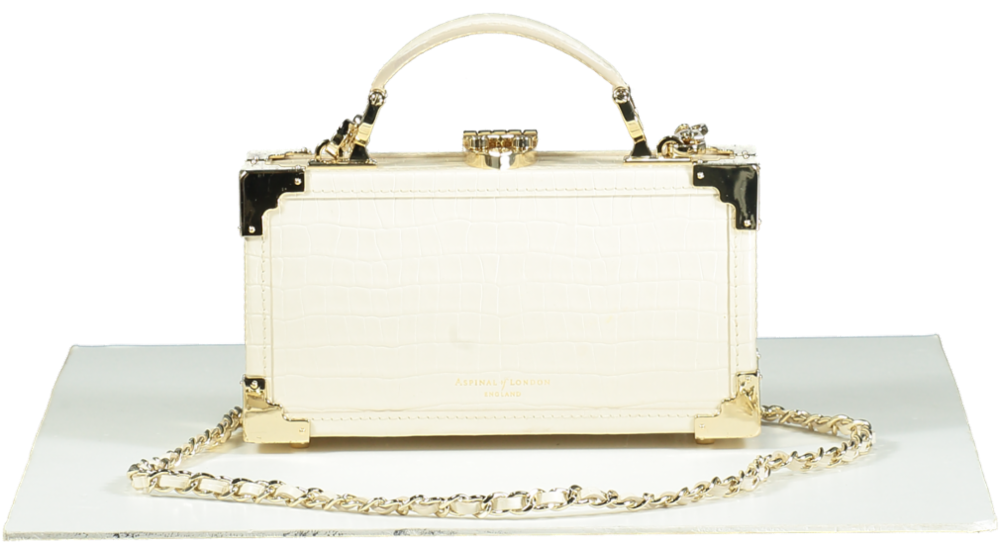 Aspinal of London Ivory Trunk Clutch Bag