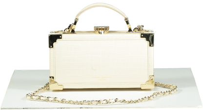 Aspinal of London Ivory Trunk Clutch Bag