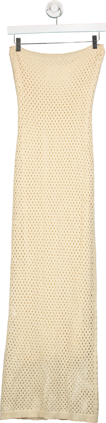 Fashion Nova Beige Crochet Maxi Dress UK M