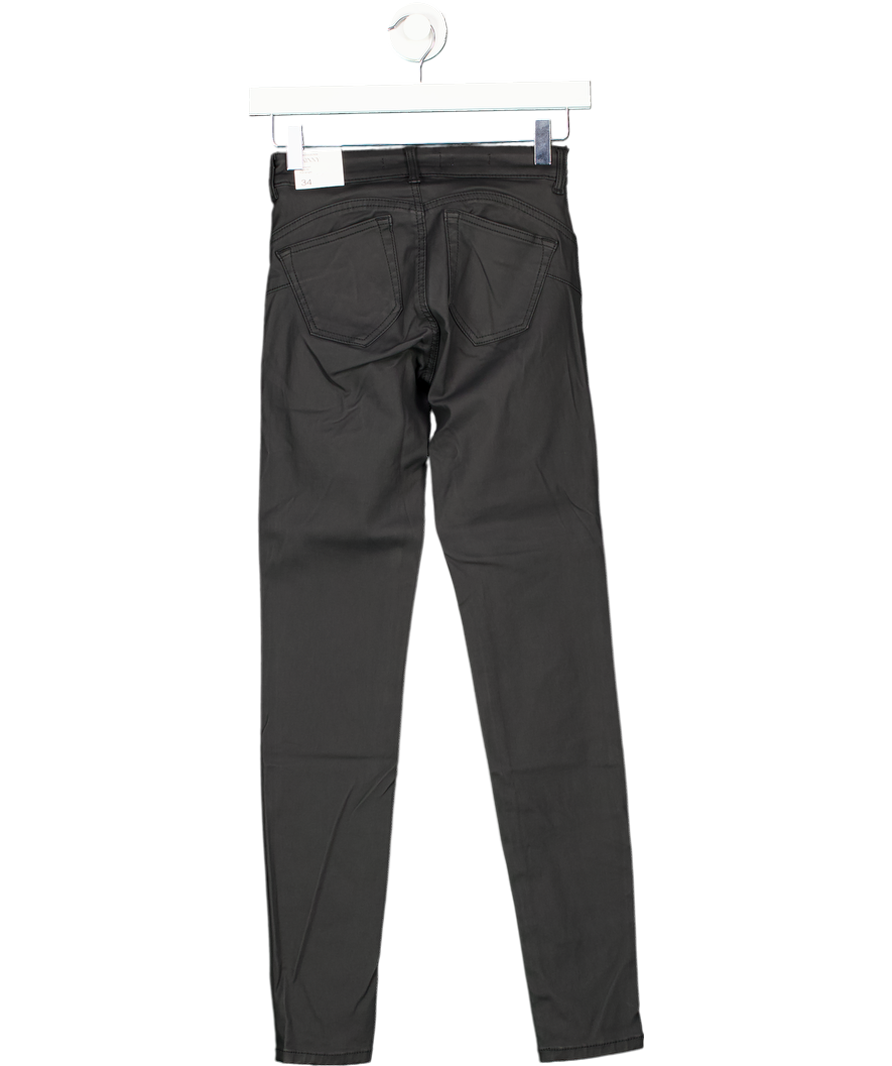 MANGO Black Waxed Skinny Pushup Jeans UK 6