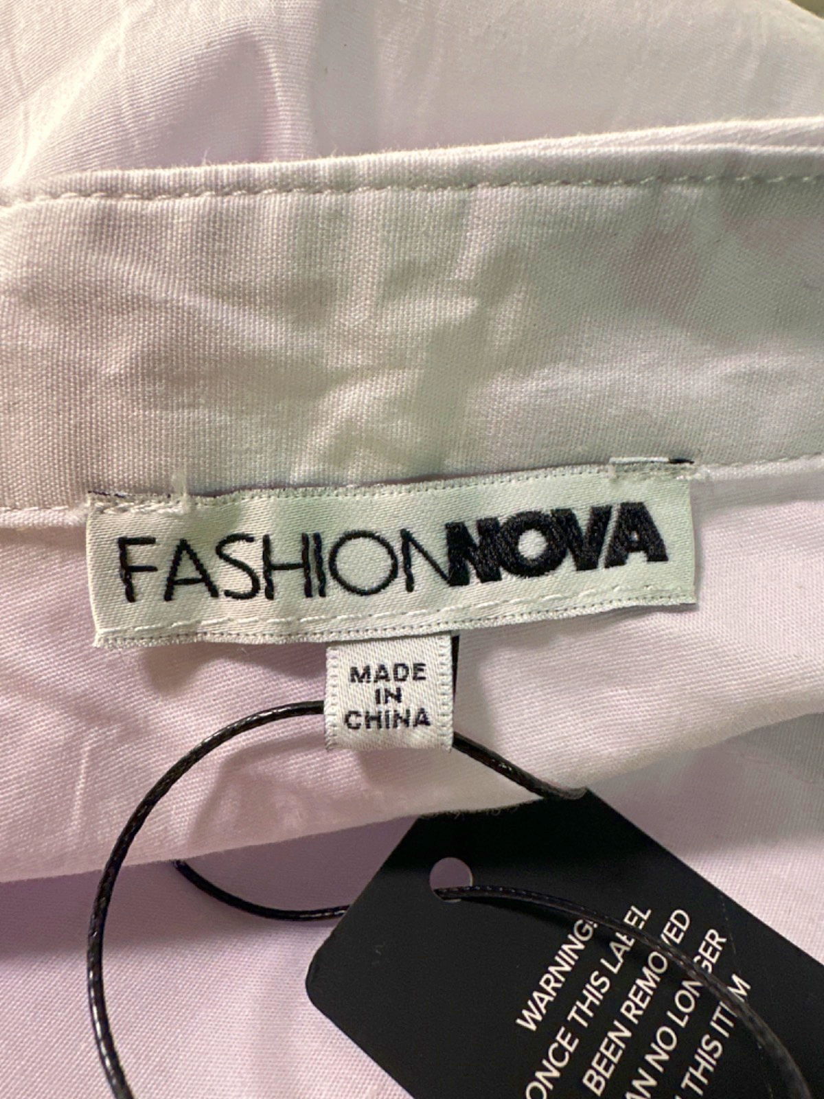 Fashion Nova White Poplin Shirt UK M