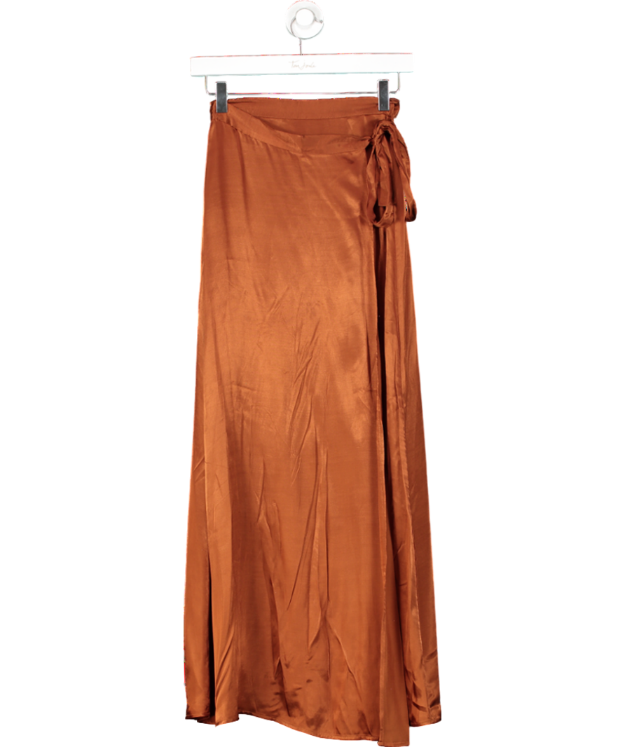 & Other Stories Brown Wrap Maxi Skirt UK 6