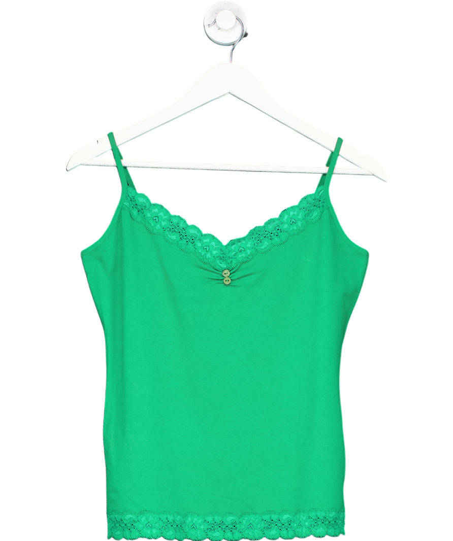 laura ashley Green Camisole Top With Lace Trim UK 14