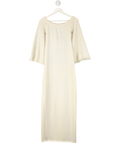 BOA Cream Crochet Knit Off Shoulder Maxi Dress UK XS