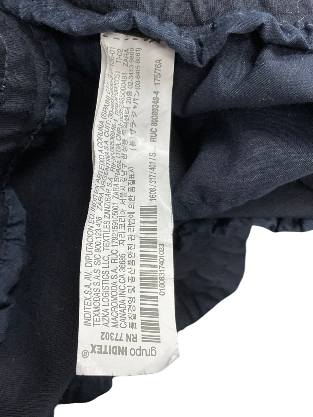 ZARA Black Cargo Fleece Trousers UK S