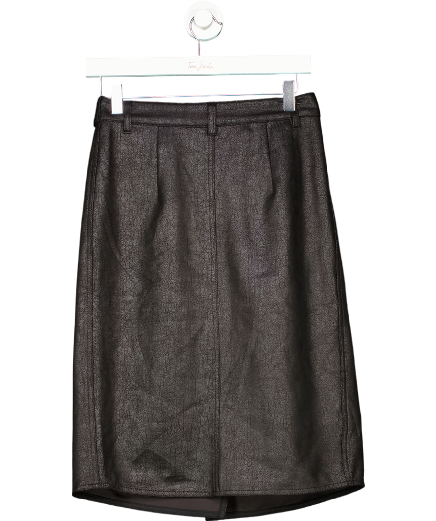 Weekday Black Oda Coated Midi Skirt UK 6