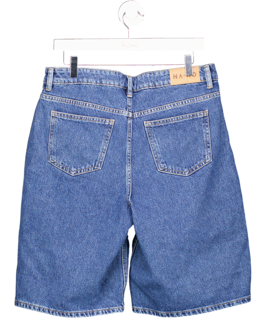 NA-KD Blue Low Waist Wide Denim Shorts  Eu 38 UK 10/12