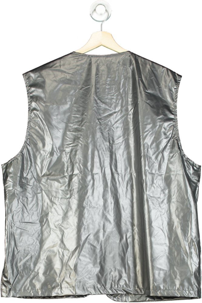 Boohoo Man Silver Metallic Utility Vest XL