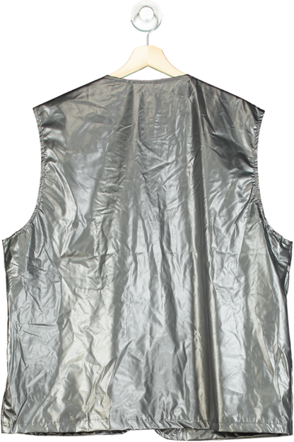 Boohoo Man Silver Metallic Utility Vest XL