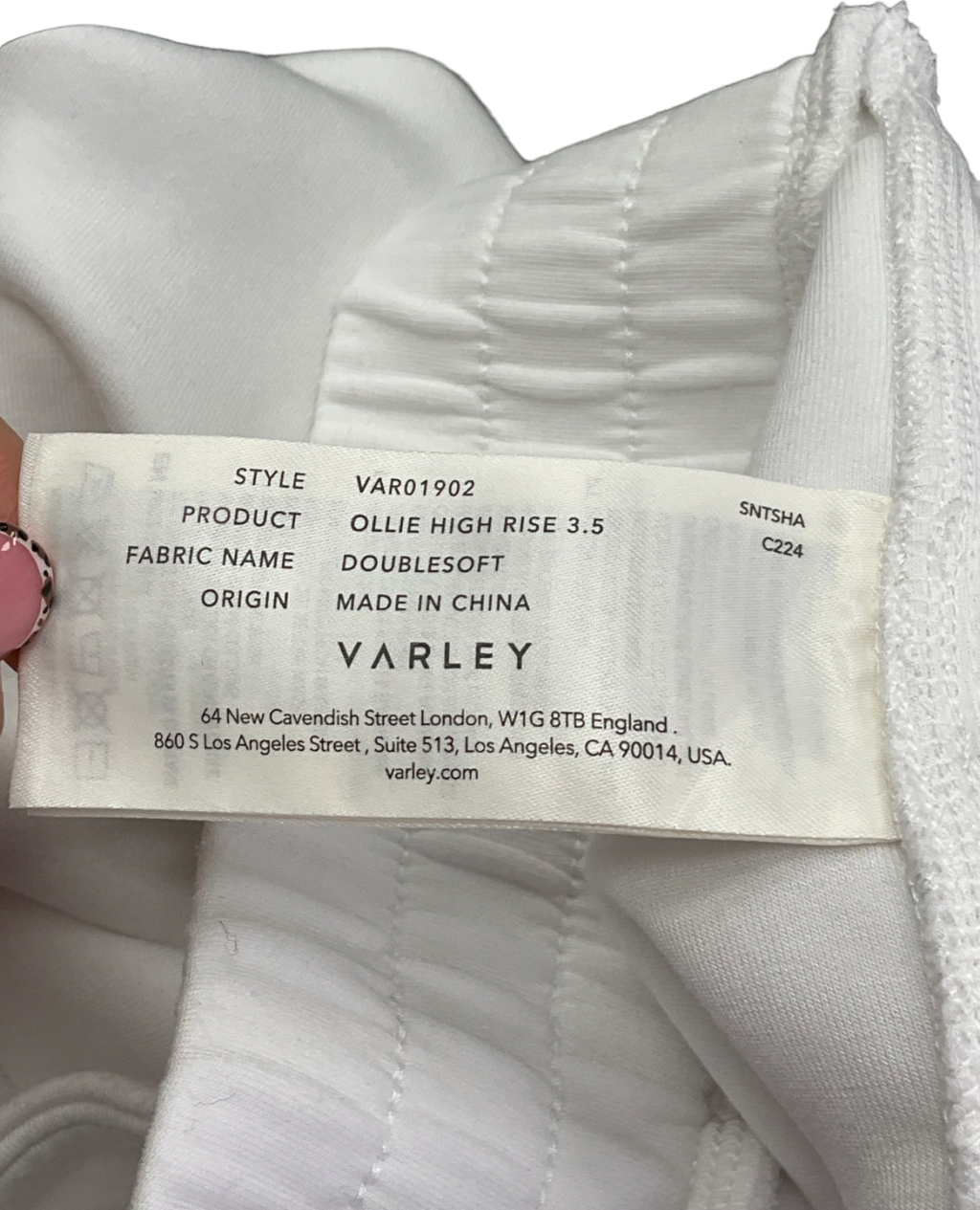 Varley White Ollie High Rise 3.5 Shorts UK M