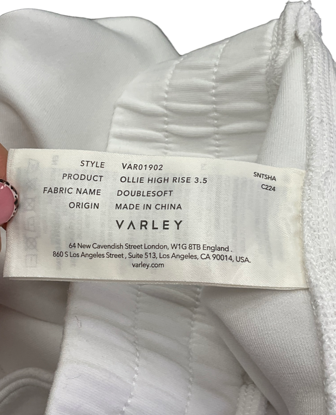 Varley White Ollie High Rise 3.5 Shorts UK M