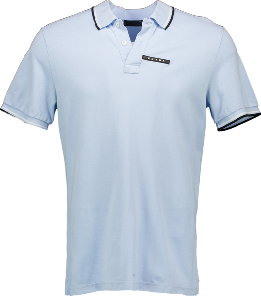 Prada Light Blue Polo Shirt UK XL