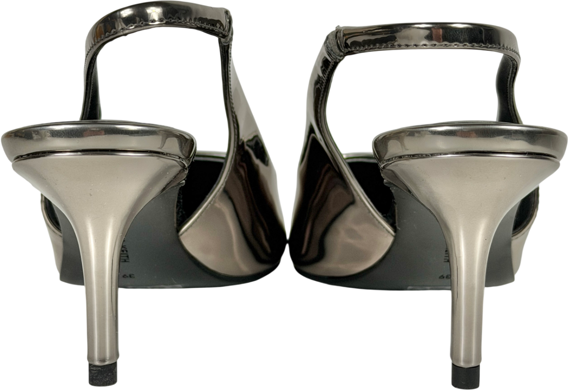 Charles & Keith Metallic Kaia Pointed Slingback Pumps UK 6 EU 39 👠