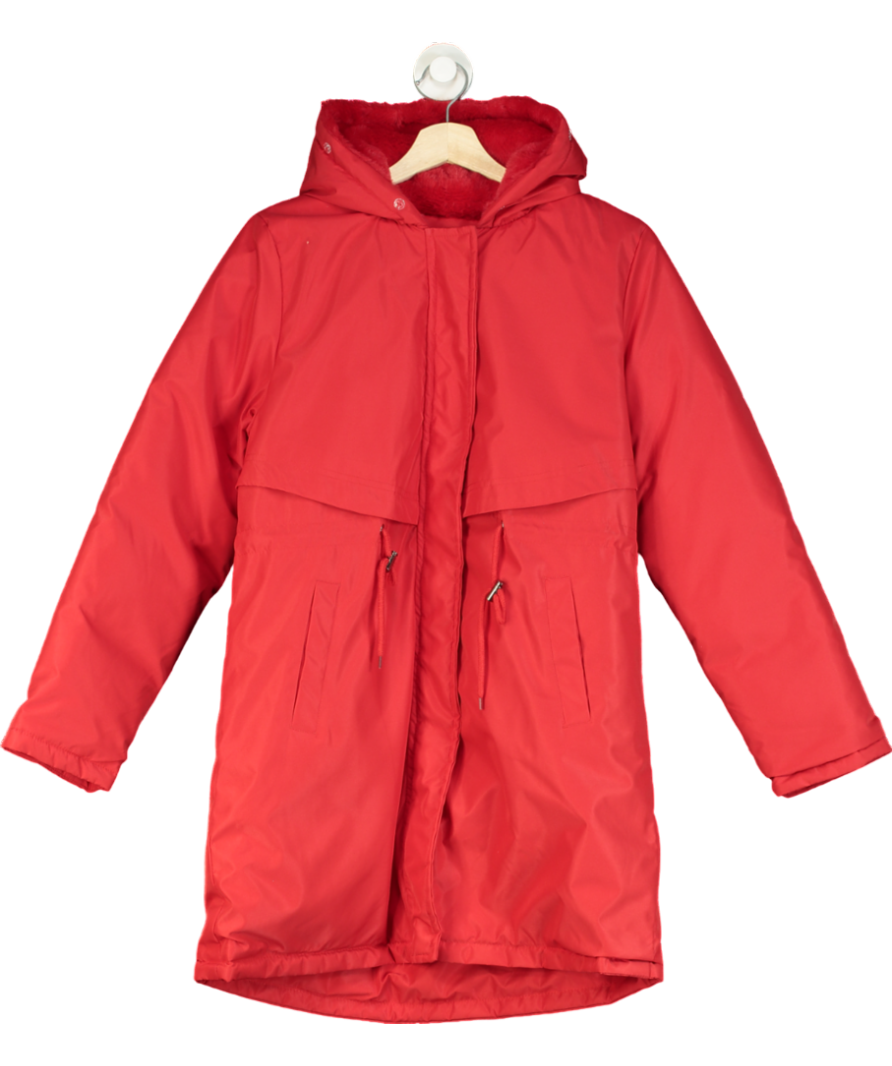 Yuwei Red Drawstring Waist Puffer Jacket UK XL