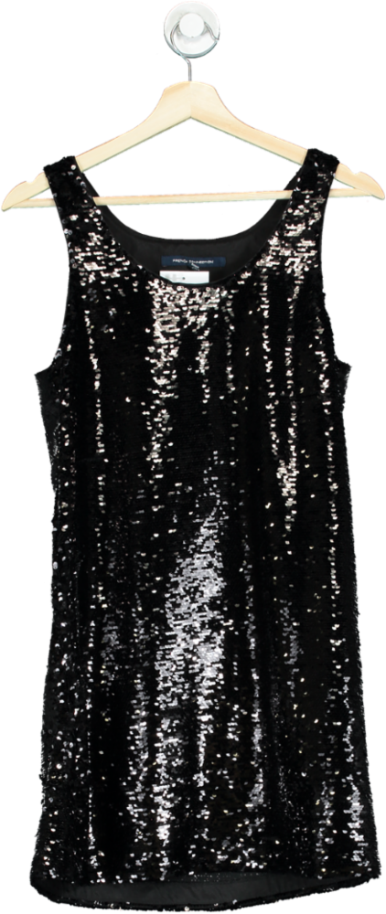 French Connection Black Sequin Sleeveless Dress UK 6