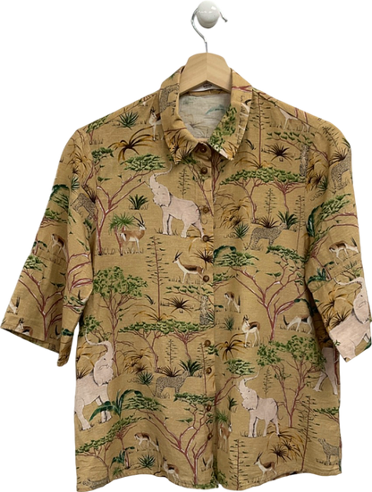 MNG Khaki Safari Print Shirt UK XS