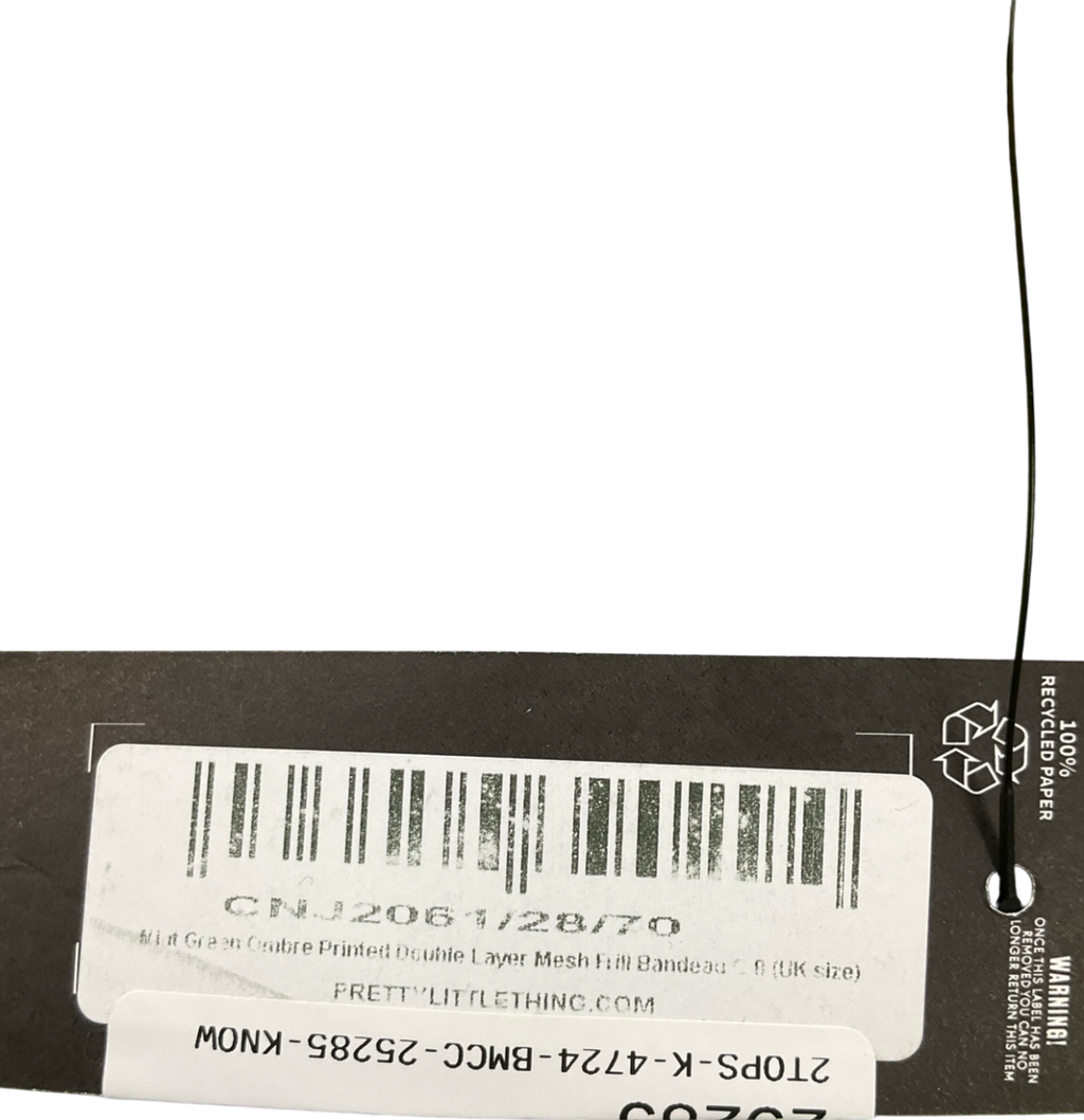 PrettyLittleThing Green Ombré Mesh Top UK 8