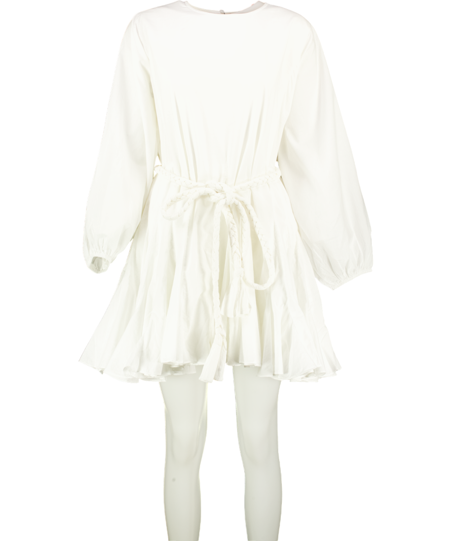 Rhode Resort White Ella Dress with braided belt UK S