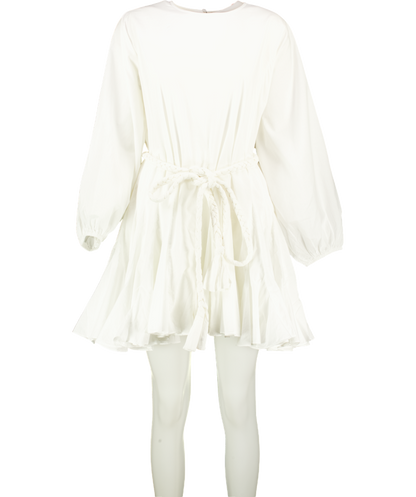 Rhode Resort White Ella Dress with braided belt UK S