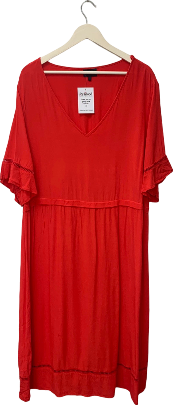 Live Unlimited Red V-Neck Dress UK 26