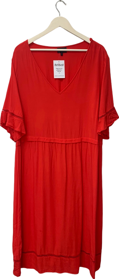 Live Unlimited Red V-Neck Dress UK 26