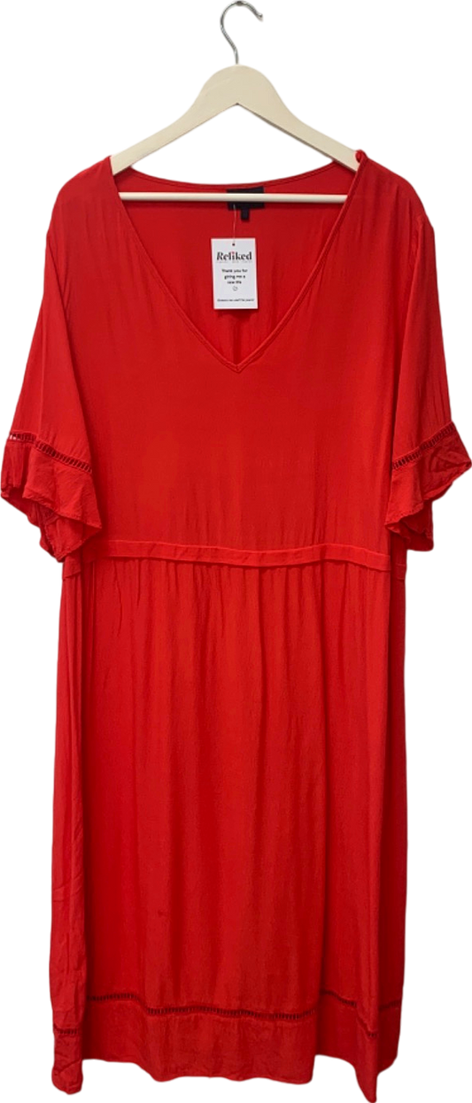 Live Unlimited Red V-Neck Dress UK 26