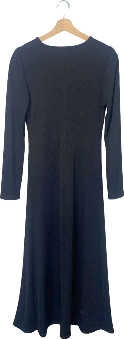 Christopher Esber Black Ruched Cut-out Midi Dress UK 10