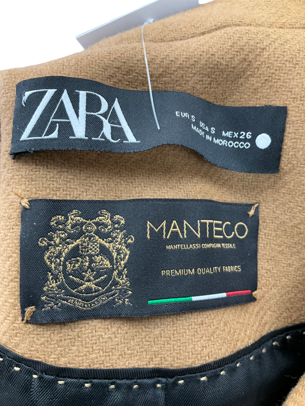 ZARA Brown Manteco Wool Blend Coat UK S