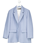 ZARA Blue Straight Cut Blazer Blue UK 14