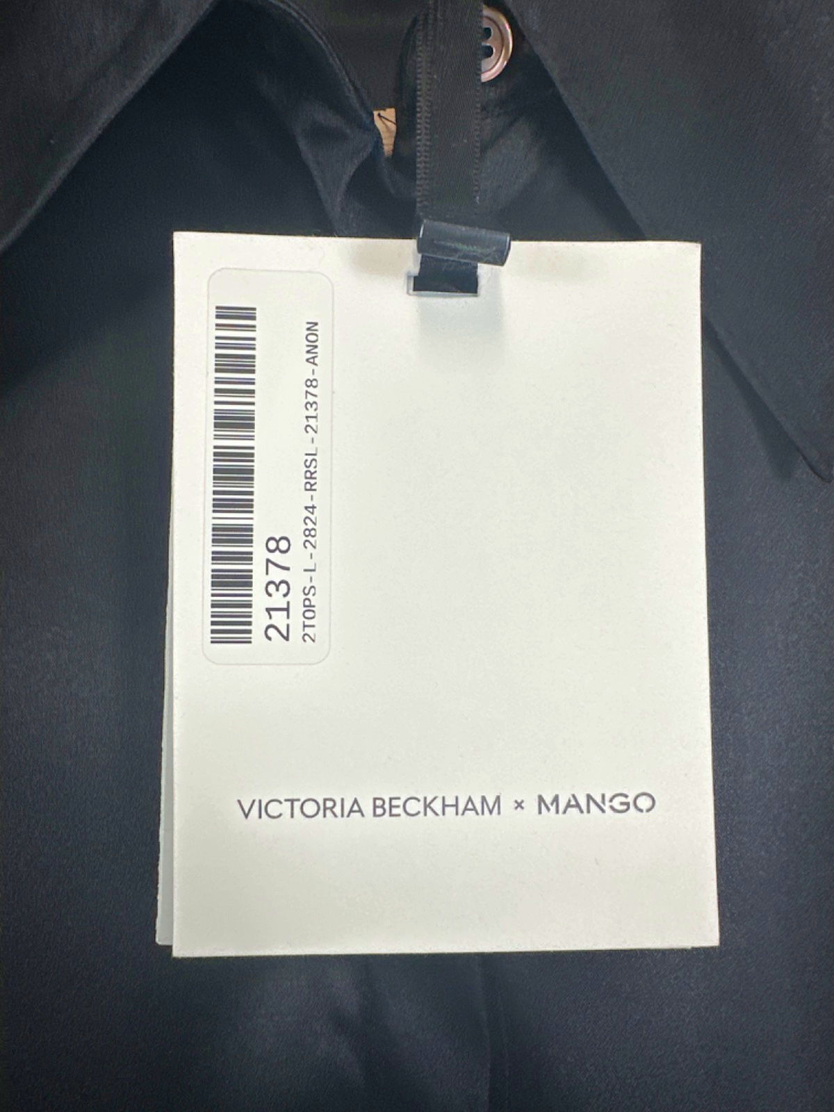 Victoria Beckham X MANGO Black Silk Blouse UK 8
