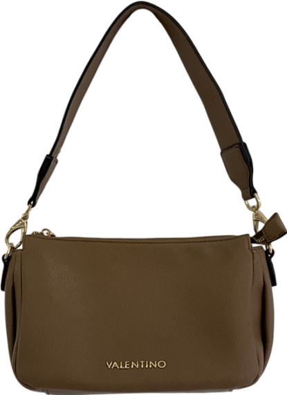 Valentino by Mario Valentino Beige Studded Logo Shoulder Bag