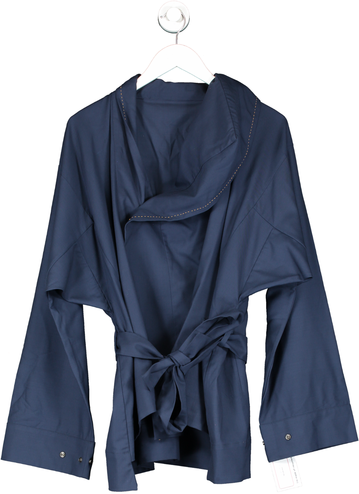 No Grey Area Blue Popper Long Sleeve Crossover Shirt UK L