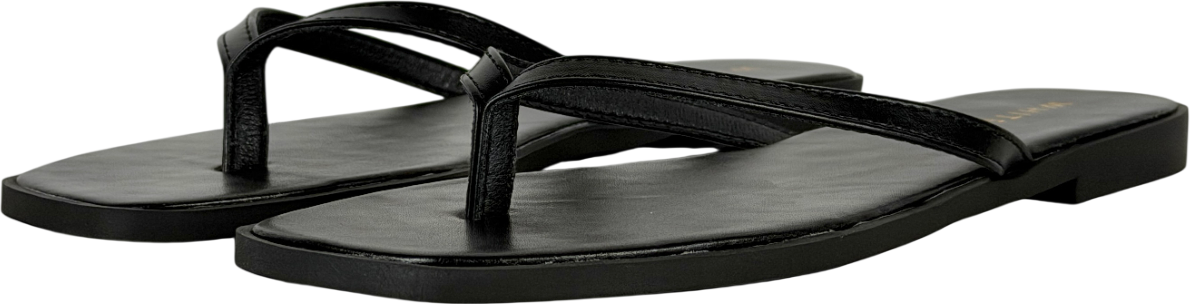 White Fox Black Breccan Thong Sandals UK 7 EU 40 👠